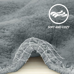 Furrybaby sherpa doux gris 24x32 montre une texture pelucheuse idéale pour le repos.