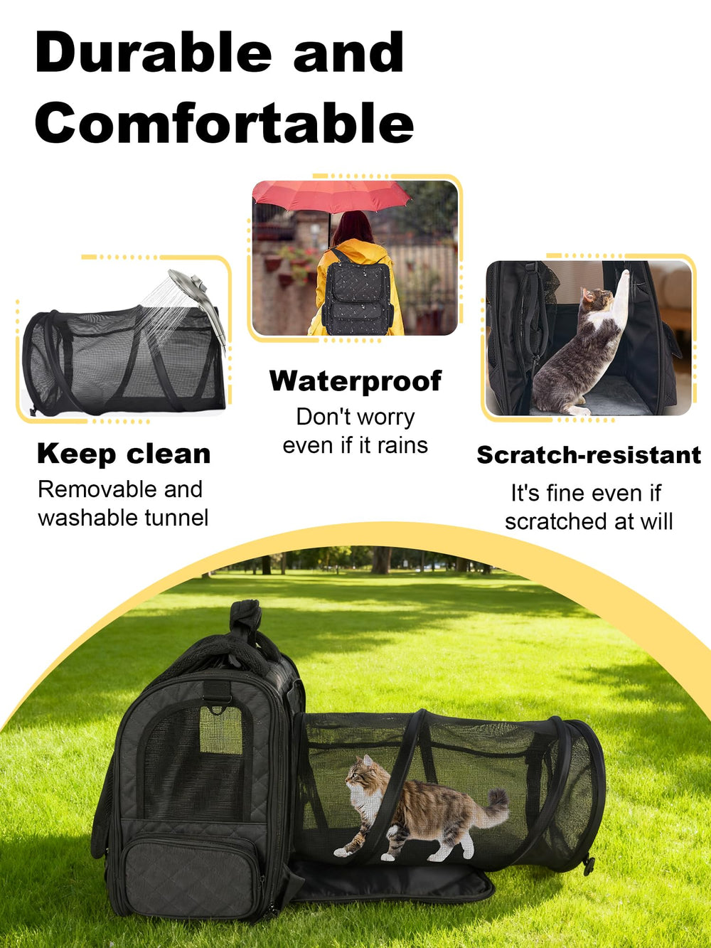 Furtent sac d animal fermeture auto-lock empêche les ouvertures accidentelles.