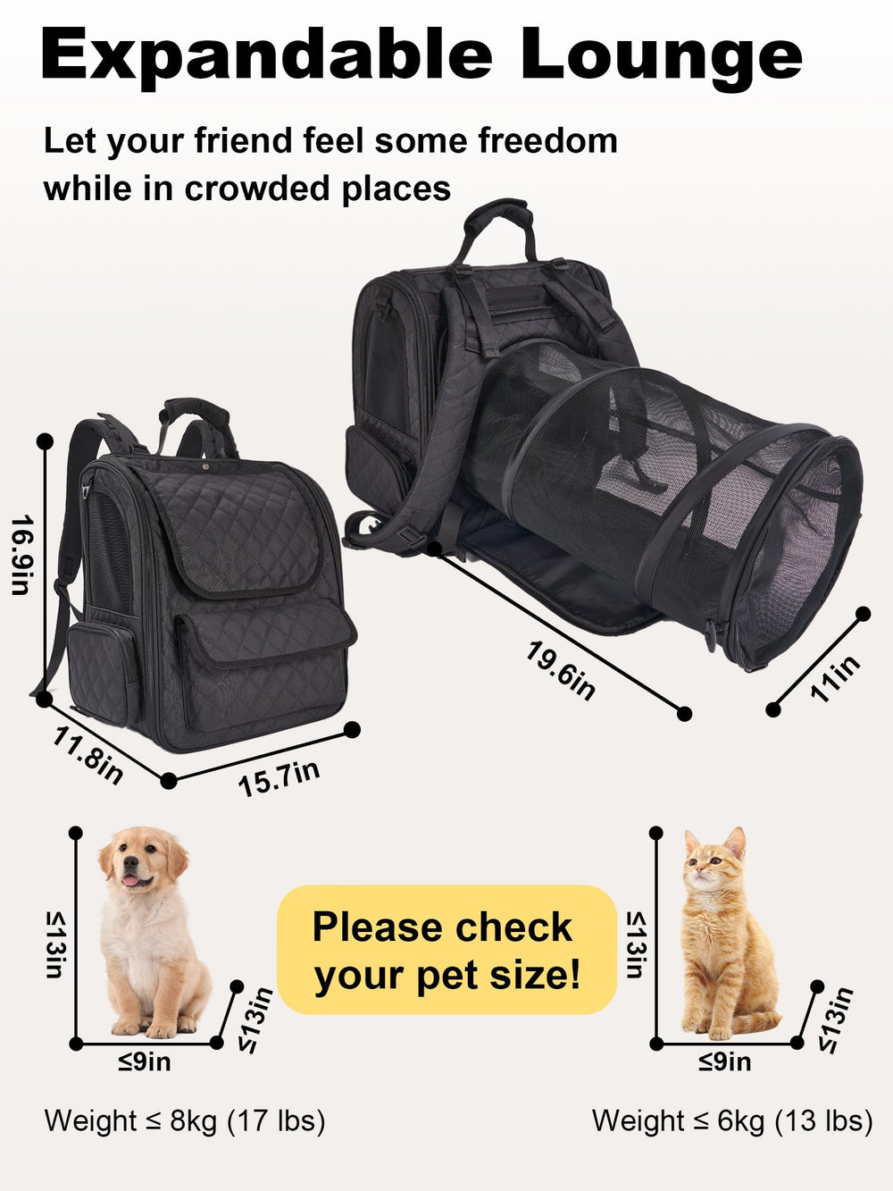 Furtent sac d animal securite laisse interne pour voyage en toute sécurité.