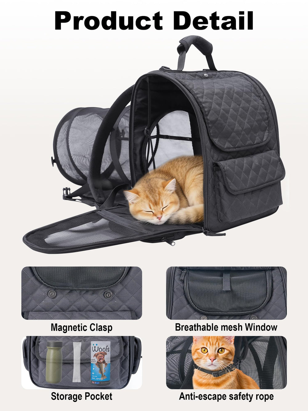 Furtent sac d animal ventilation par mailles triple pour meilleure aération.