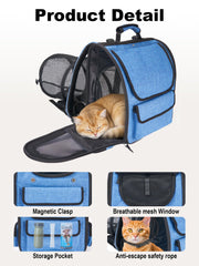 Furtent sac-porteur-chat fenetres-mesh-ventilees : ventilation efficace qui garde l'animal au frais.