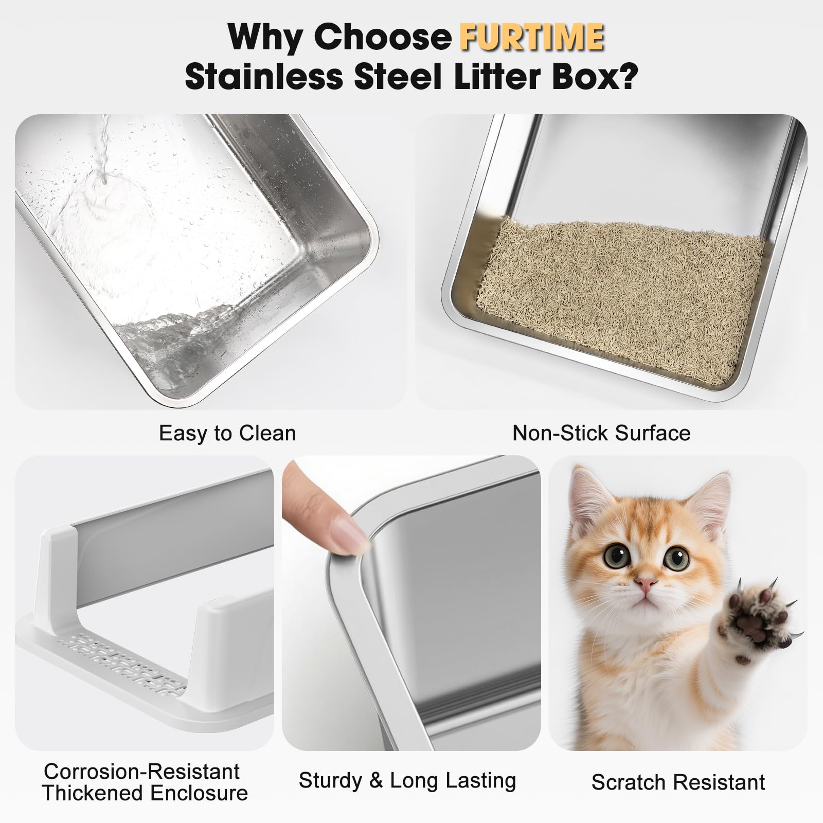 FURTIME kit inclus pelle et tapis anti-litière.