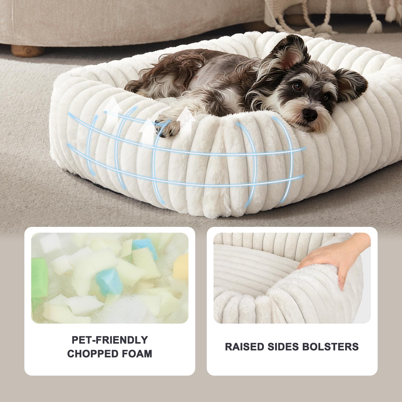 Dimensions petit lit chien FURTIME 50x48x15 cm