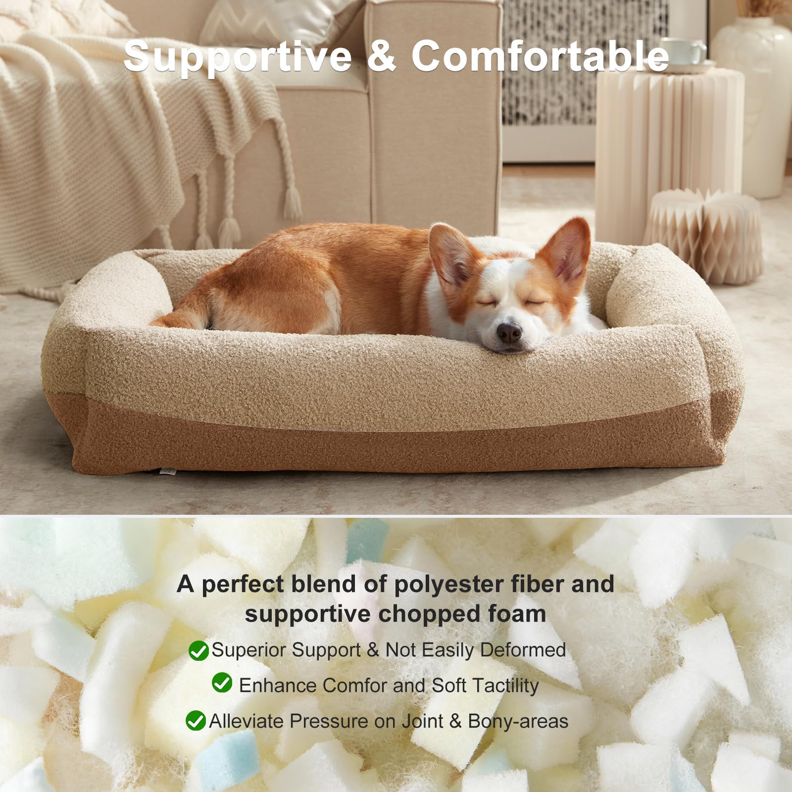 Housse détachable lavable, entretien simple pour le lit chien.