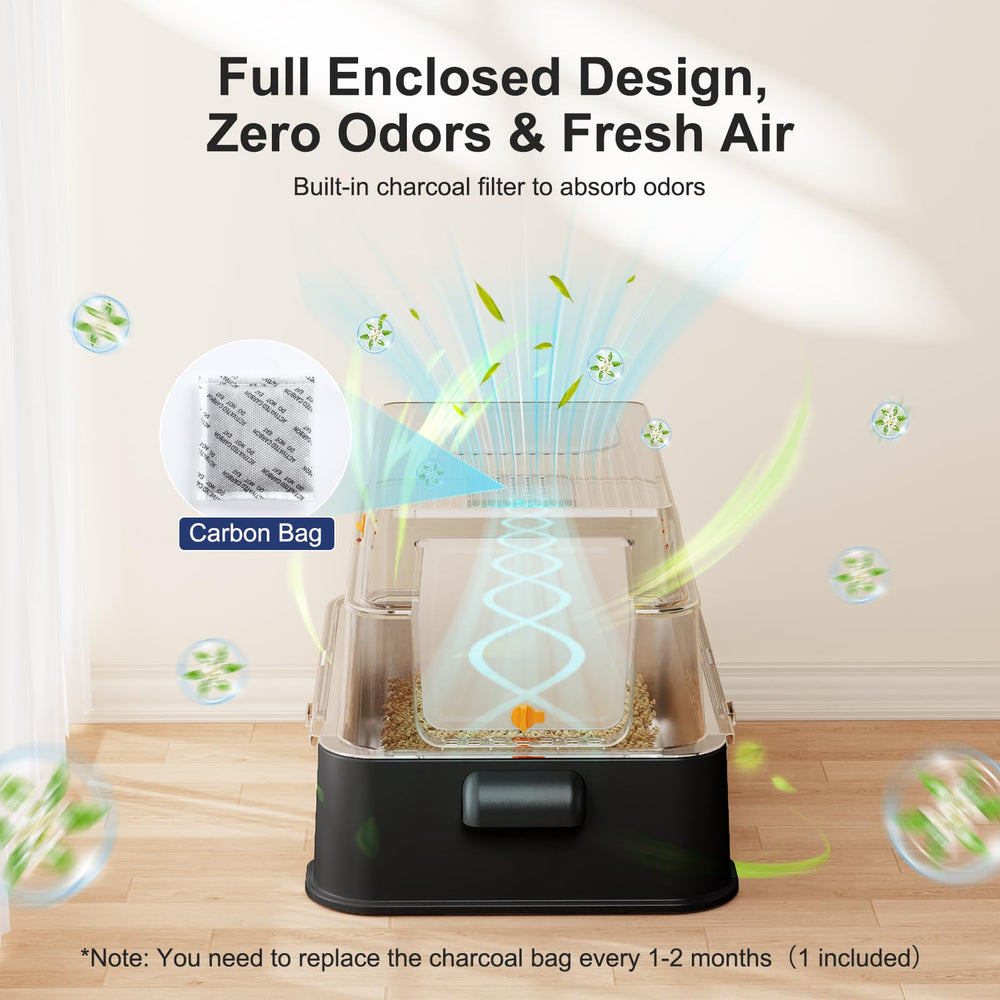 FURTIME litière acier inoxydable grand format – espace généreux pour grands félins.