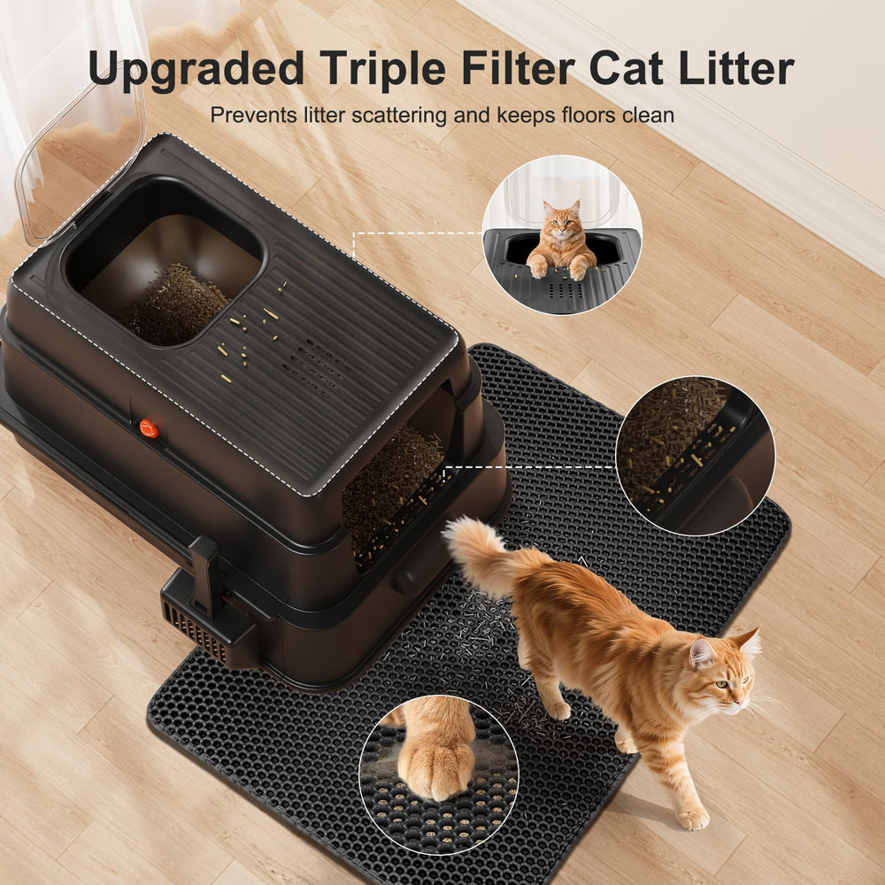 FURTIME litière acier inoxydable surface lisse – nettoyage sans accrocs.