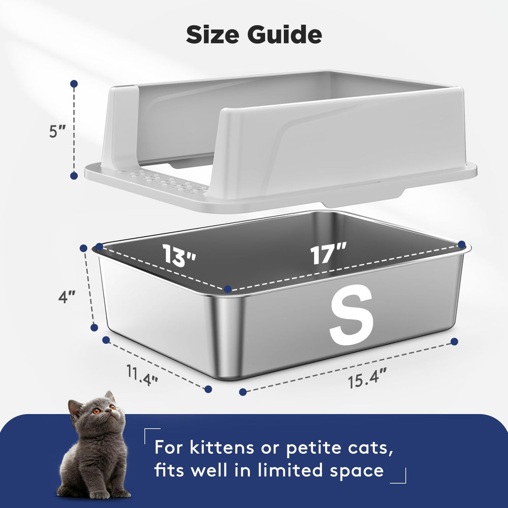 Surface lisse de la boîte litière FURTIME en acier inoxydable nettoyage rapide
