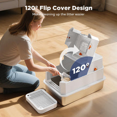 FURTIME litiere inox etanche triple couche minimise les deversements et odeurs