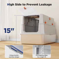 FURTIME litiere inox surface lisse facilite le nettoyage et réduit les residus