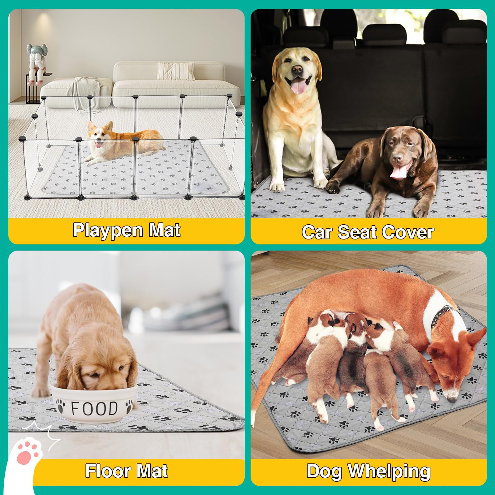 Tapis FURWEY grand format pour animaux multiples.