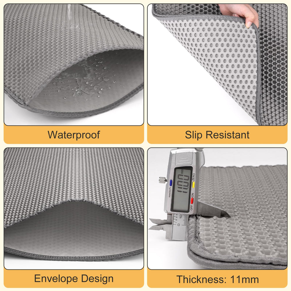 FURWEY Tapis litière double couche, étanche et antidérapant.