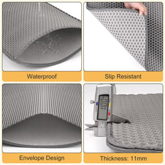 FURWEY Tapis litière double couche, étanche et antidérapant.