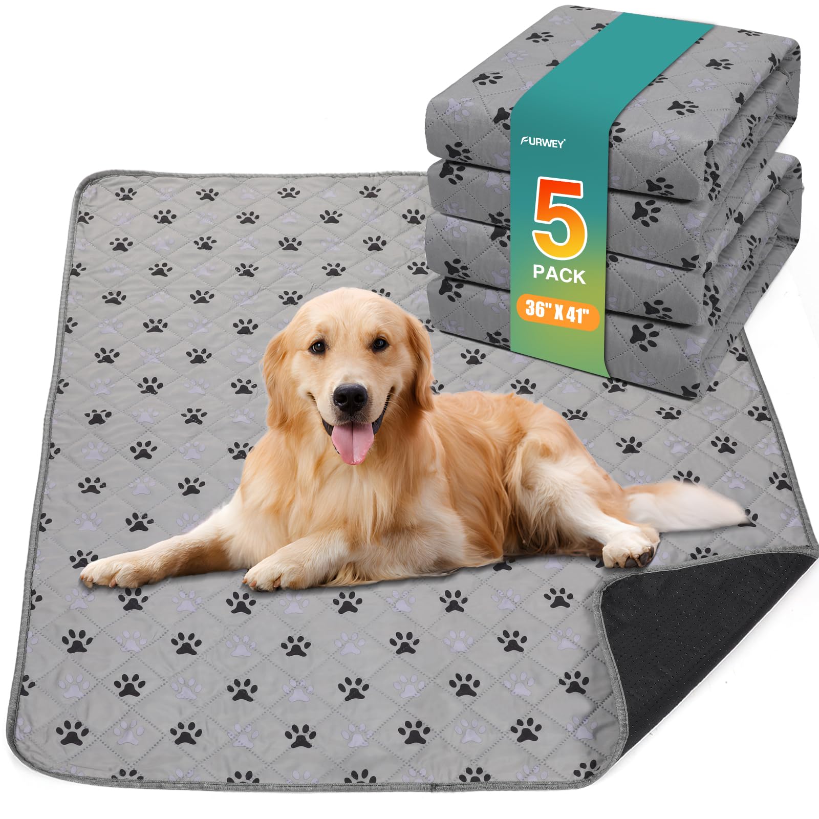Tapis-pipi FURWEY grand format 36x41 pour chien, absorption élevée.