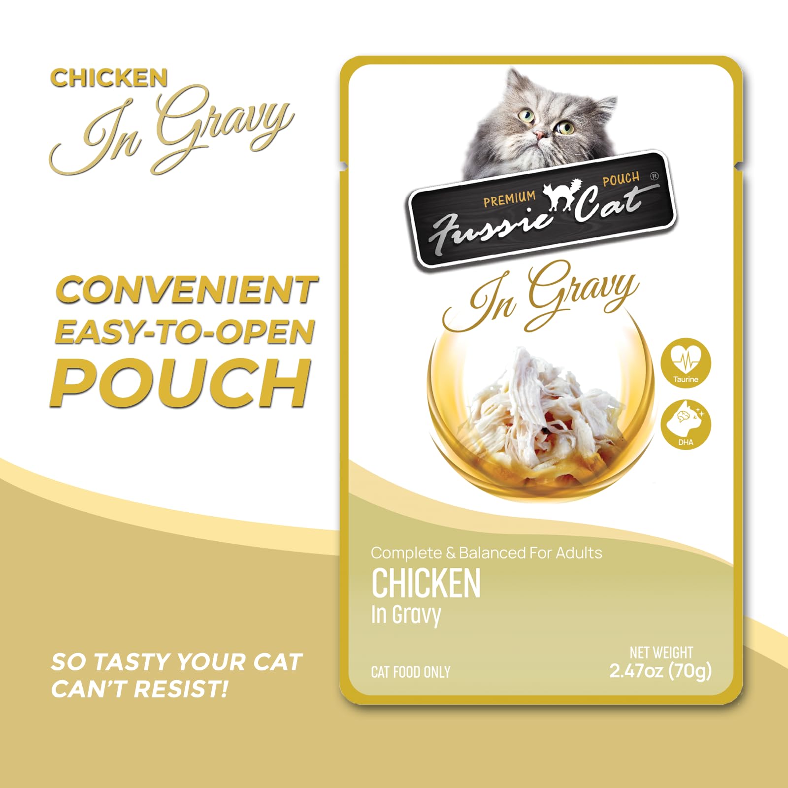 Fussie Cat Premium Poulet en Sauce - pochette nutritive favorisant l'hydratation