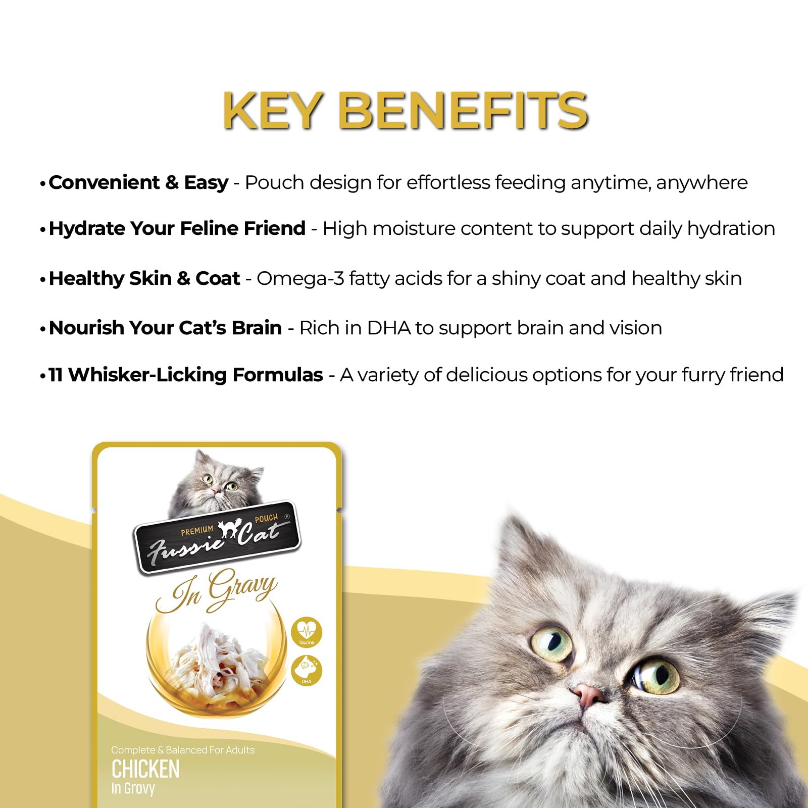 Fussie Cat Premium Poulet en Sauce - repas équilibré quotidien pour chats adultes