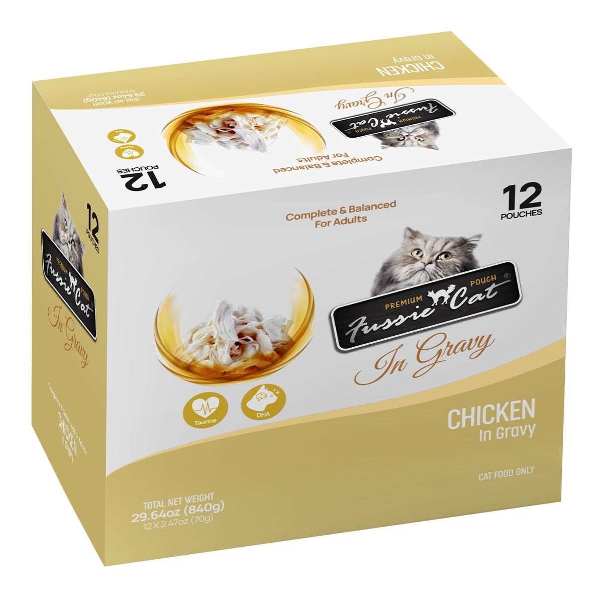 Fussie Cat Premium Poulet en Sauce - sachet12 pour hydratation quotidienne