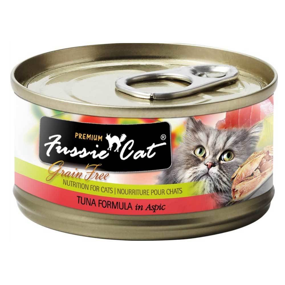 Fussie Cat Premium Thon en aspic — boîte pratique et source de protéines de haute qualité.