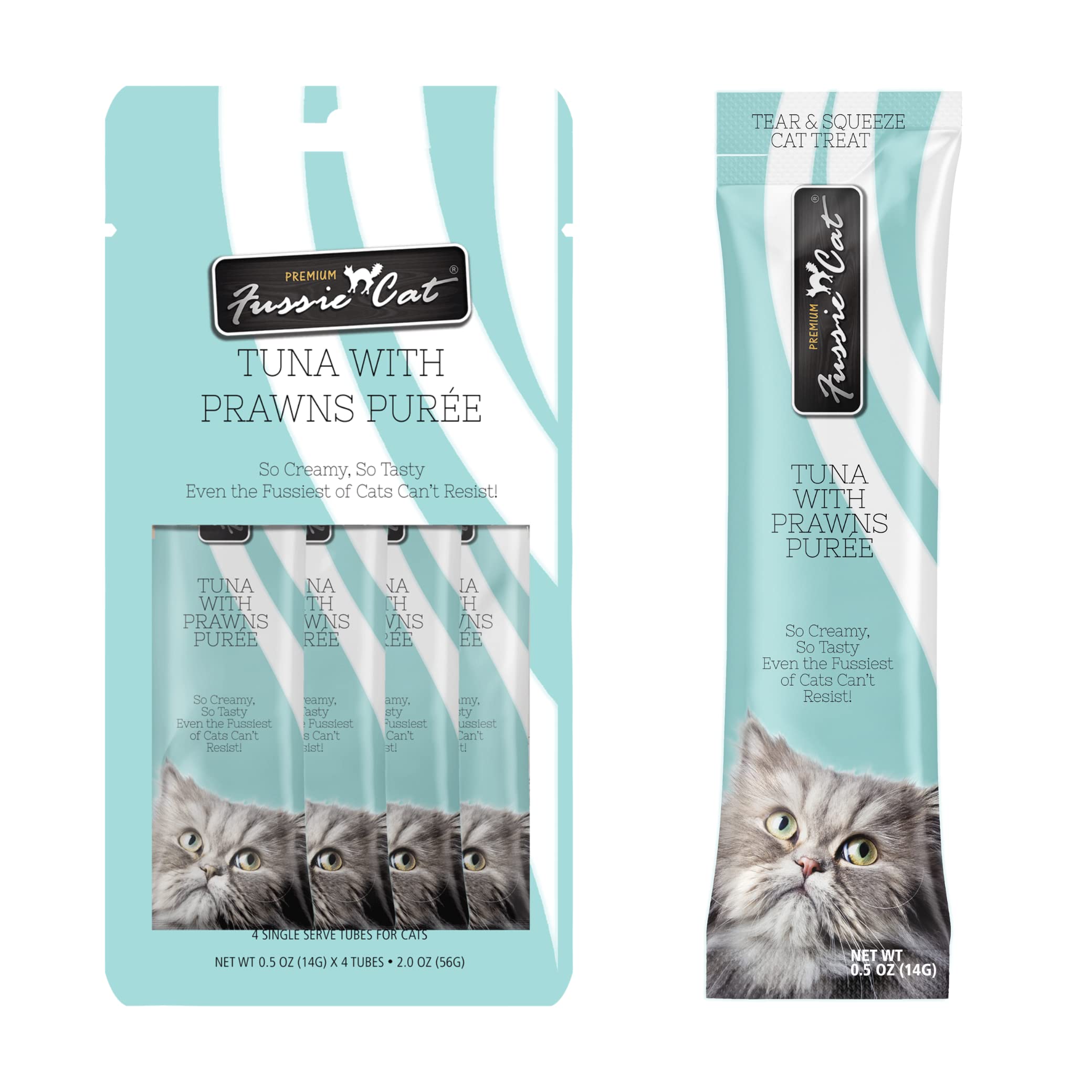 Fussie Cat Puree Crevettes-Thon-Tube-Cremeuse : topping savoureux pour le repas quotidien.