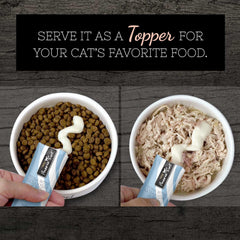 Fussie Cat Purée Garniture-Repas, dosage facile pour une alimentation variée.