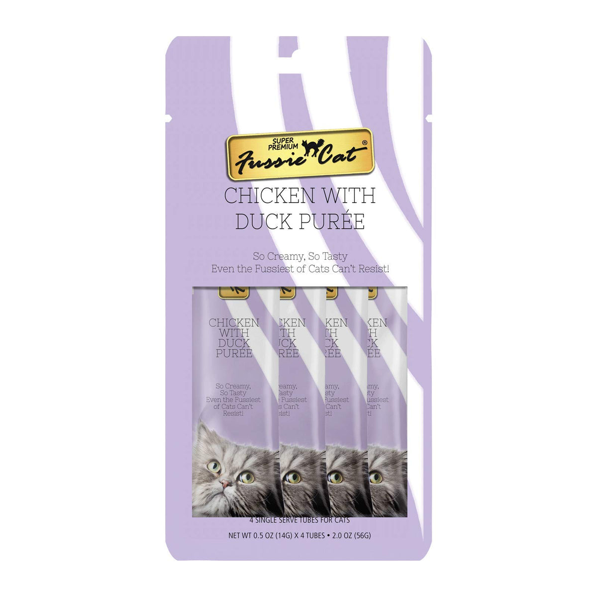 Fussie Cat Purée Poulet-Canard Tube: texture onctueuse et pratique.