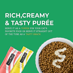 Texture crèmeuse Fussie Cat Purée, parfaite pour l’enrichissement et les jeux