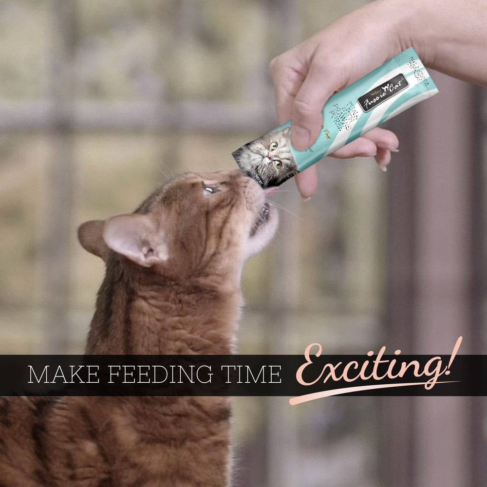 Fussie Cat Puree Thon-Crevettes-Tube-Facile-A-Servir : pratique pour les repas pressés.