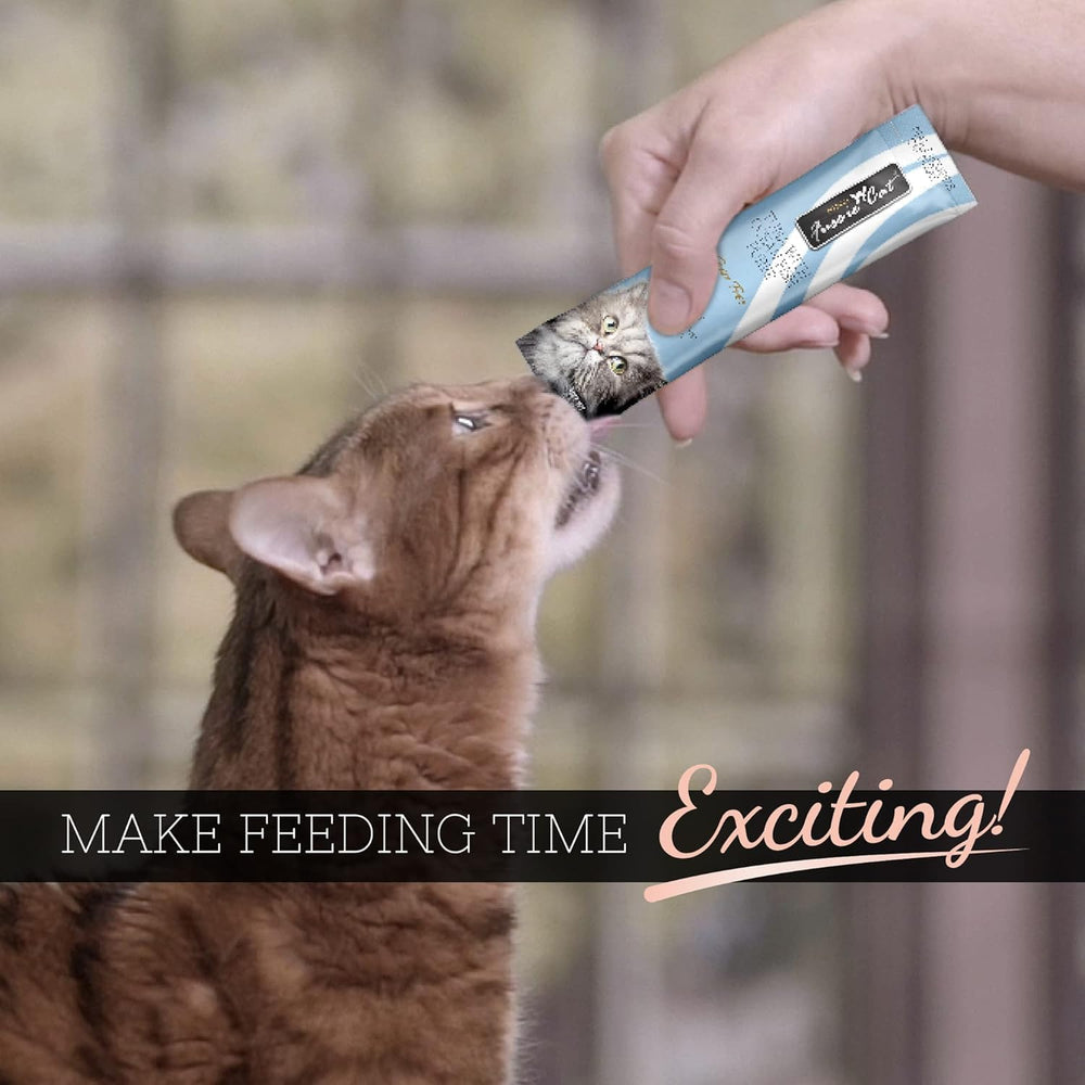 Fussie Cat Purée Thon Océan, texture veloutée adaptée comme garniture.