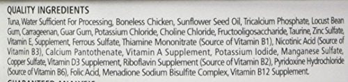 Fussie Cat sans céréales thon poulet en lot pratique de 24 boîtes.