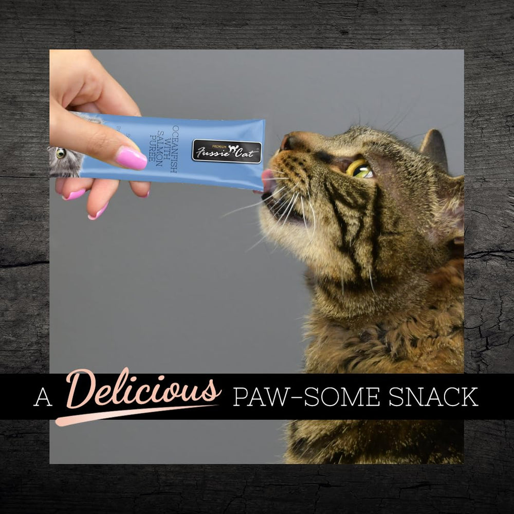 Texture crèmeuse Fussie Cat, expérience gourmande pour chat.