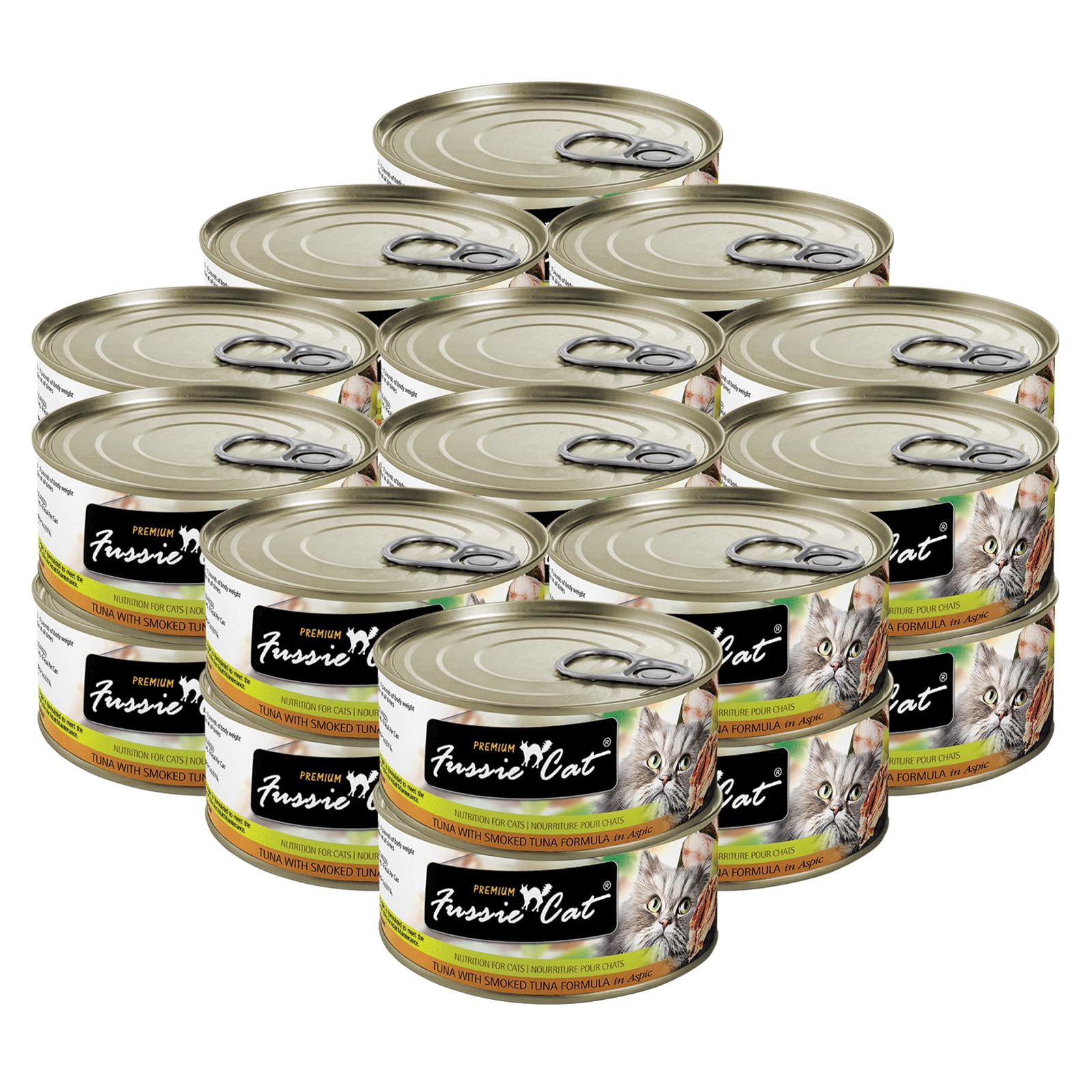 Fussie Cat Thon Premium fumé en aspic, texture riche et appétente.