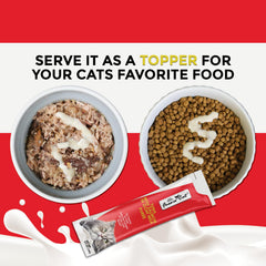 Fussie Cat thon-saumon purée lait chèvre, texture crémeuse favorisant l’appétit lors du repas.