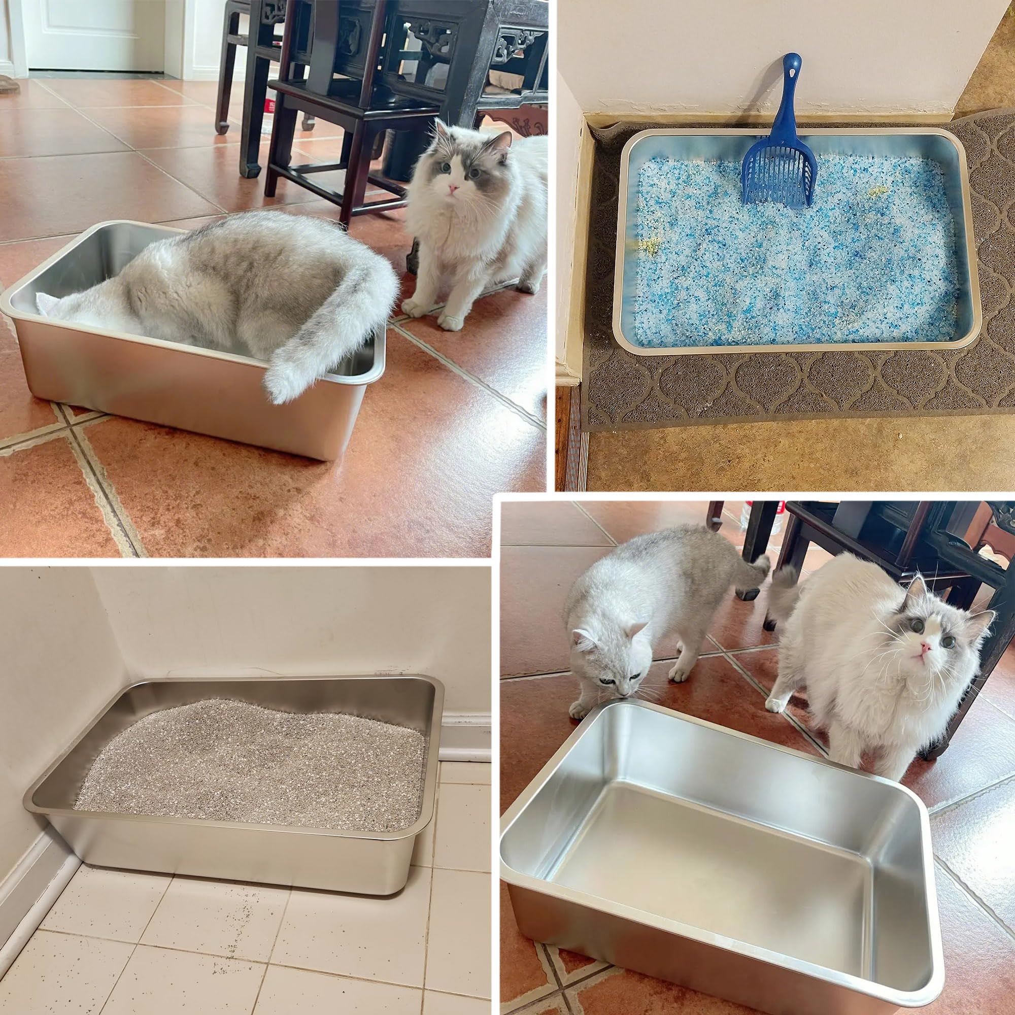 Bac Futam inox grand format : adapté aux grands chats jusqu’à 9 kg et plus.