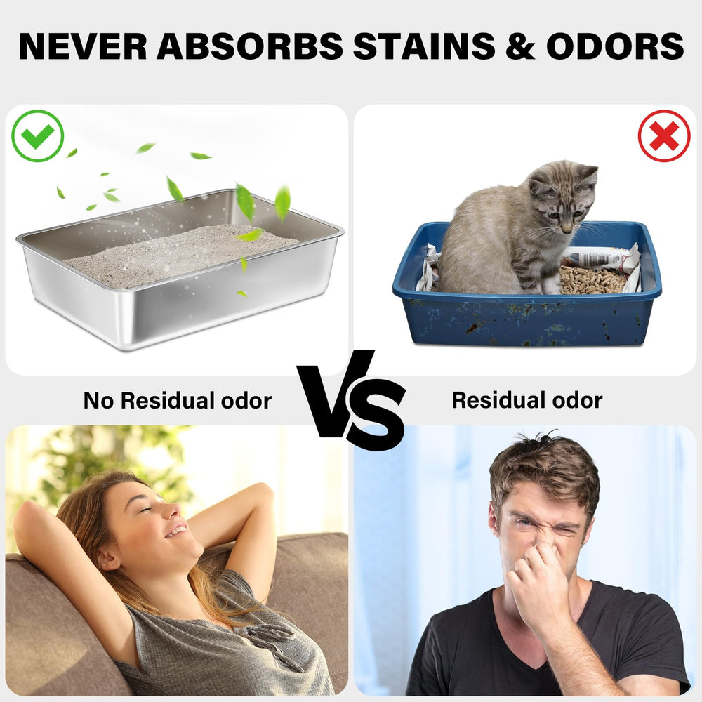 FUTAM litière acier inox épais, robuste et durable contre la rouille