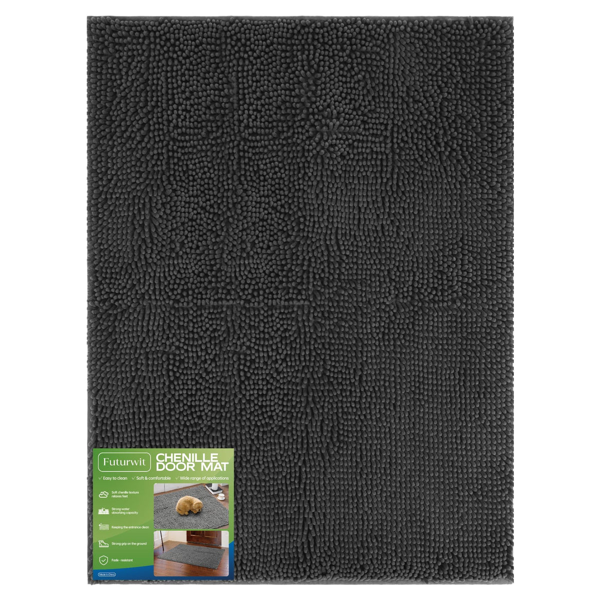 Tapis Futurwit porte-pattes avant, vue d’ensemble pour entrées propres.