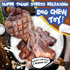 Jouet Fuufome en nylon, forme de biftecks, stimule l’amusement des grands chiens.
