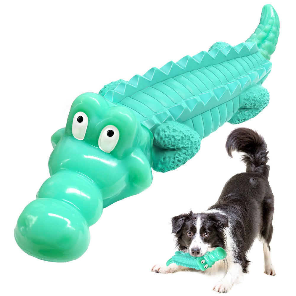 Fuufome jouet mordeur crocodile en nylon et caoutchouc, favorise la détente et l'occupation