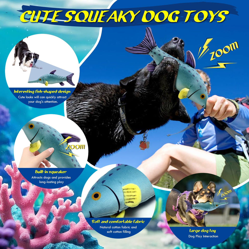 Jouet Fuufome poisson qui couine, stimule le jeu et l attention.