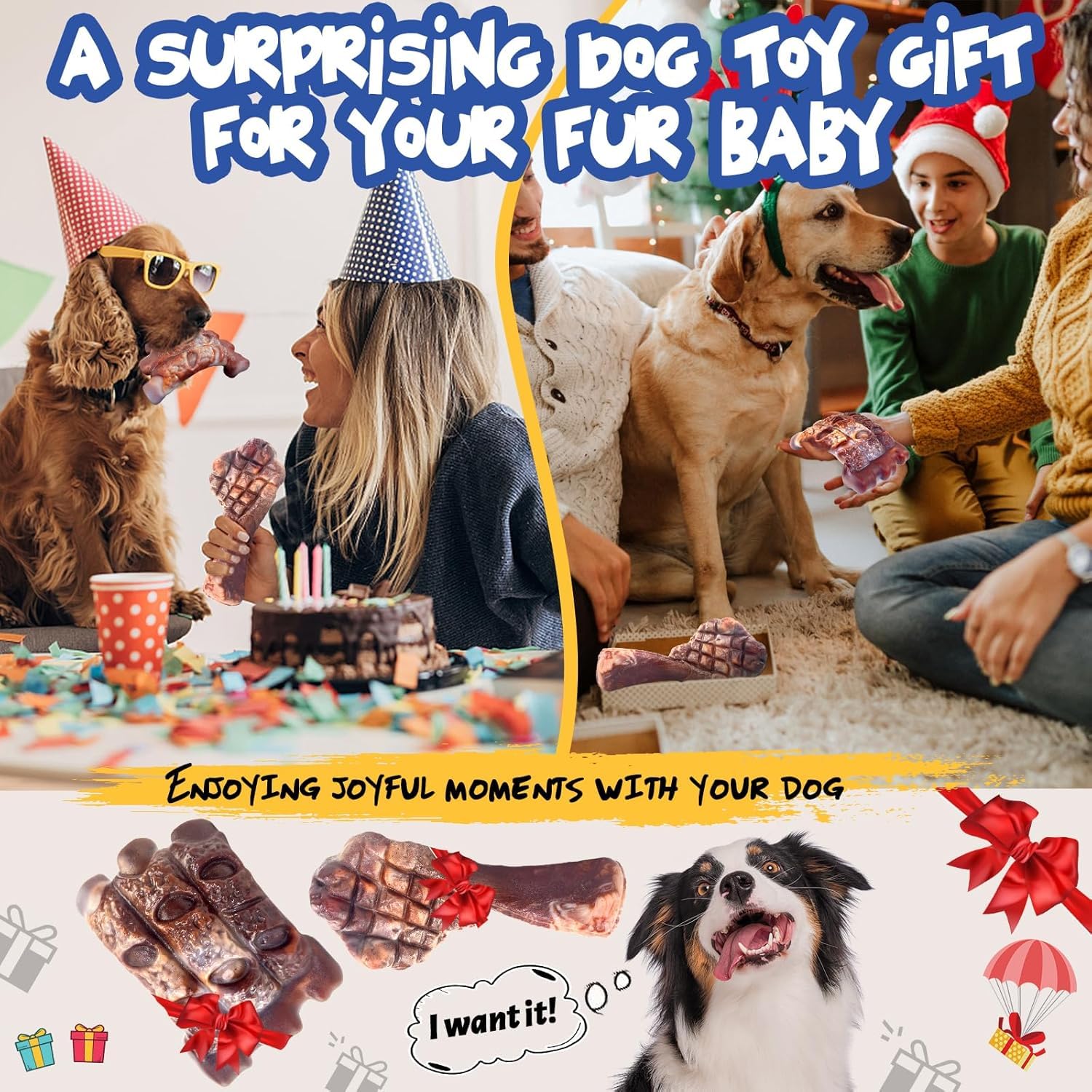 Pack Fuufome de deux jouets en nylon pour chiens exigeants.