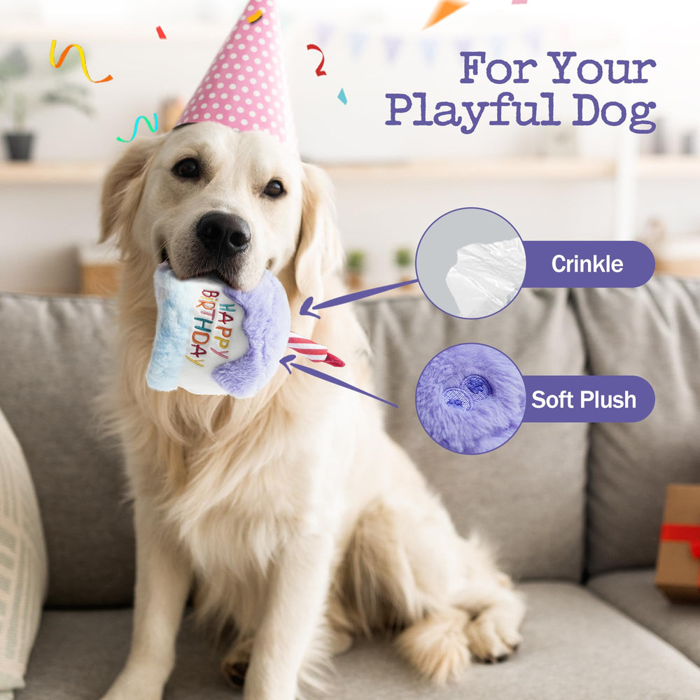 Jouet cadeau pour chien Fuzzwoof, compagnon tendre et décor festif.