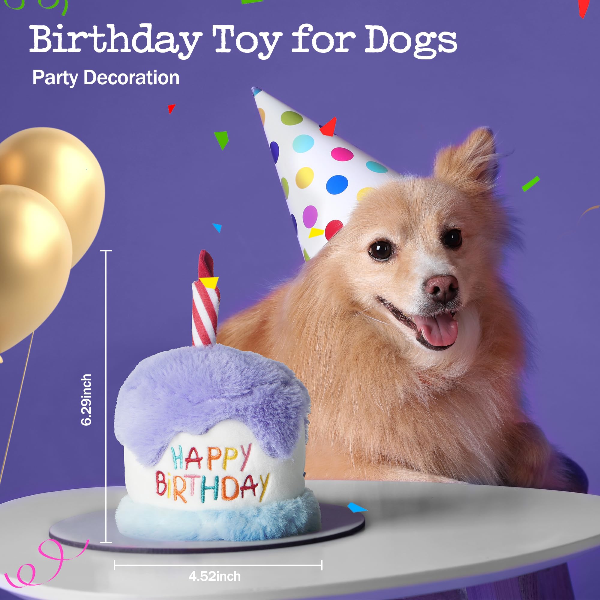 Gâteau peluche Fuzzwoof pour chien, parfait comme cadeau d anniversaire et câlin.