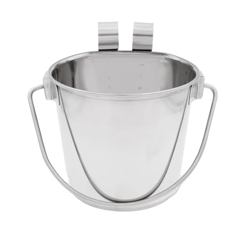 Fuzzy Puppy seau en inox avec fixation sur cage pour rationnement pratique.
