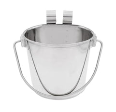 Fuzzy Puppy seau en inox avec fixation sur cage pour rationnement pratique.