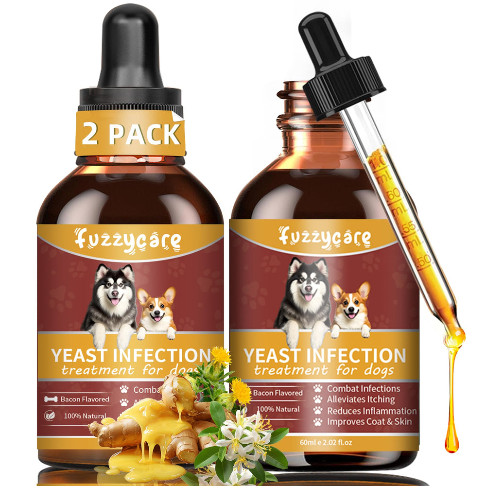 Fuzzycare flacon de traitement pour infections à levures chez le chien, soutien potentiel.