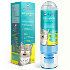 Spray apaisant FuzzyMilky pour chat, flacon 80 ml, calme et sommeil.