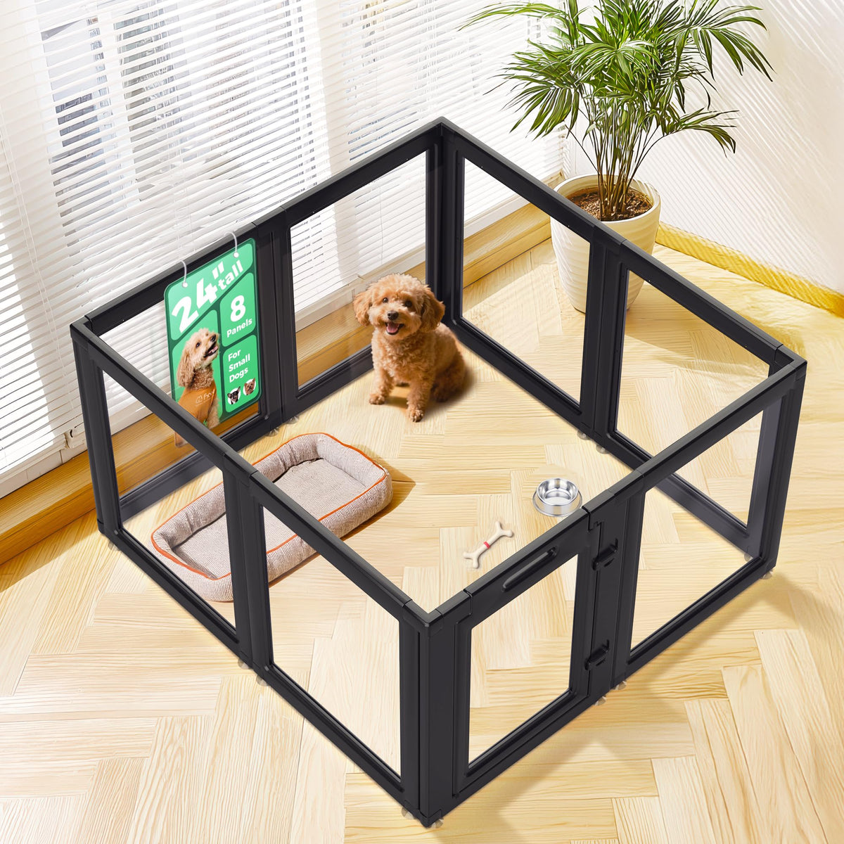 FXW AuraSpace: panneaux transparents offrant vue dégagée et sécurité pour votre chien.