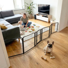 Barrière FXW pour chien intérieur, ouverture jusqu’à 137 pouces, 6 panneaux.