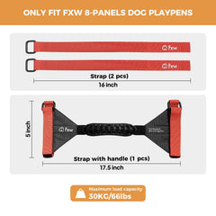 FXW Easy-Carry Straps démontrant le système de tension pour stabilité pendant le déplacement.