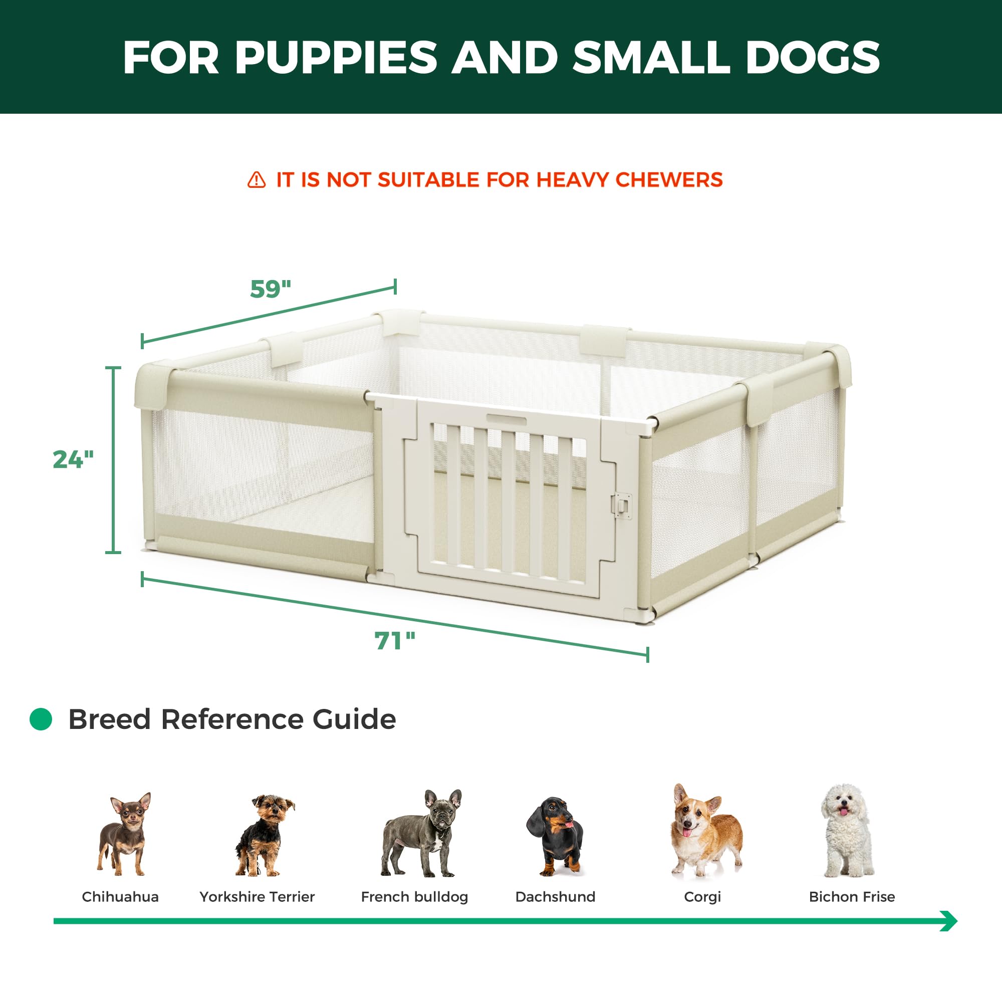FXW enclos chien espace 29 pieds carrés pour jeu et repos