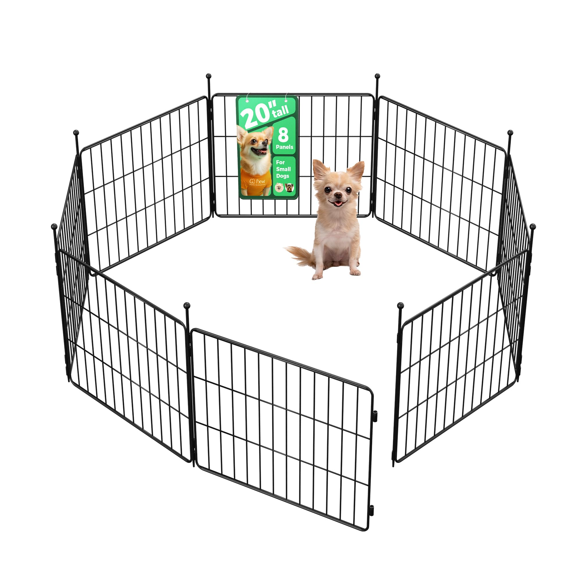 FXW MiniPaws enclos chien 20 pouces, 8 panneaux, facile à déployer