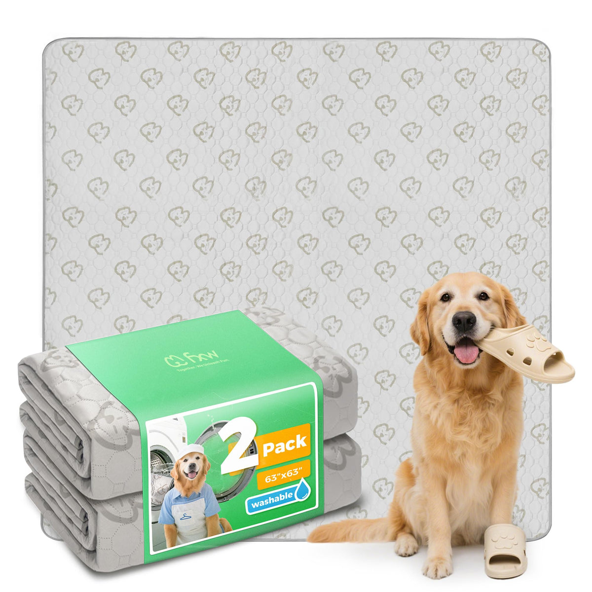 FXW tapis lavable pour chiens, haute absorption et entretien simple.